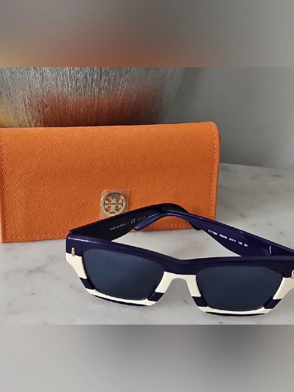 Tory Burch Miller Geometric Sunglasses Black White
